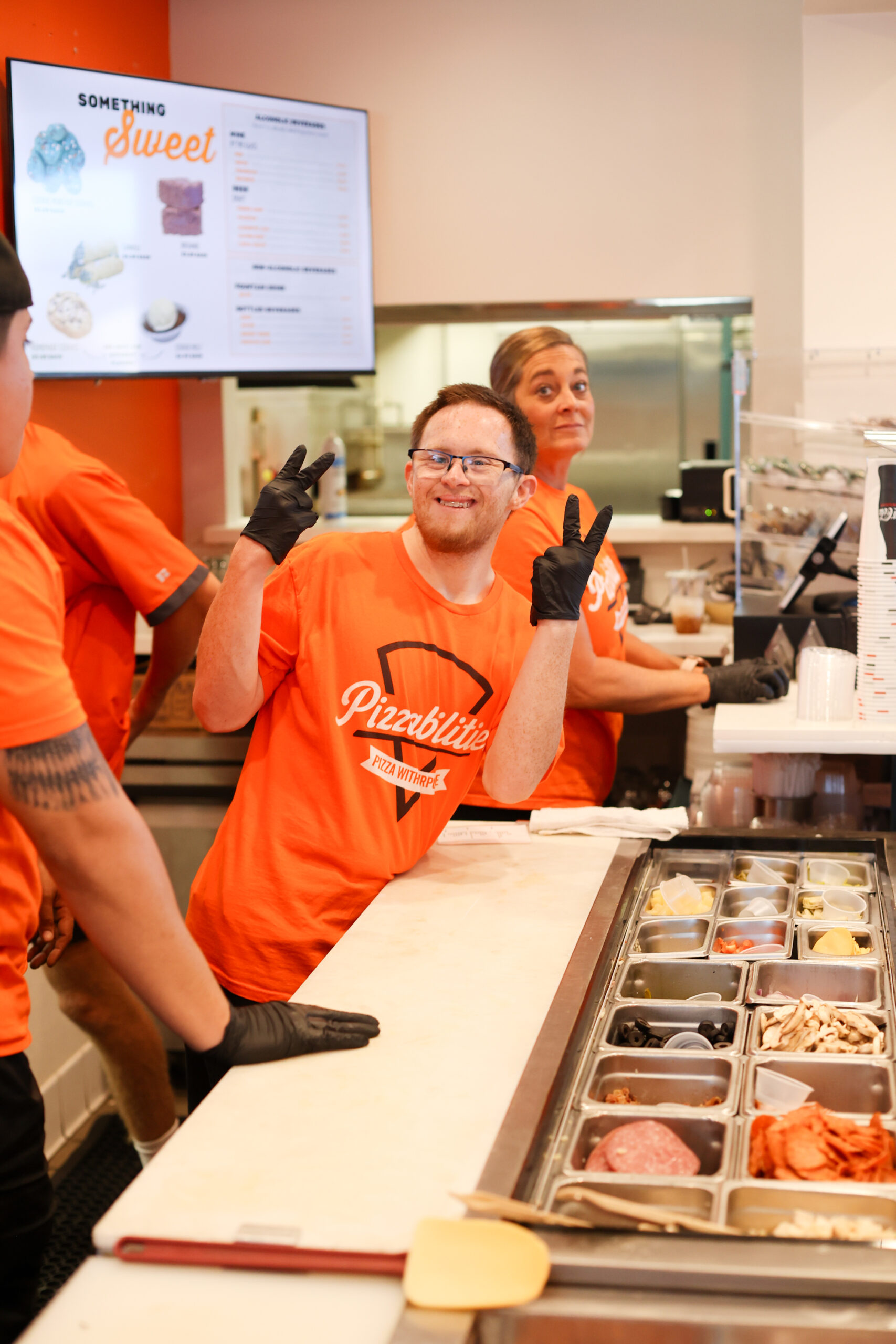 Pizzabilities staff welcoming guests at our inclusive pizza restaurant in Alpine and Santee CA